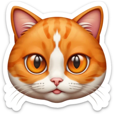 emoji of a cat with big eyes, fish eye lens effect sticker