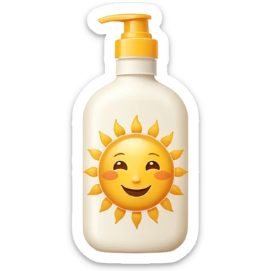Sunscreen spf with a sun sticker