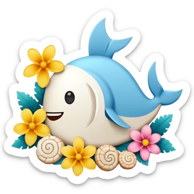 un sobre de dinero cerrado con flores y comhas de mar sticker