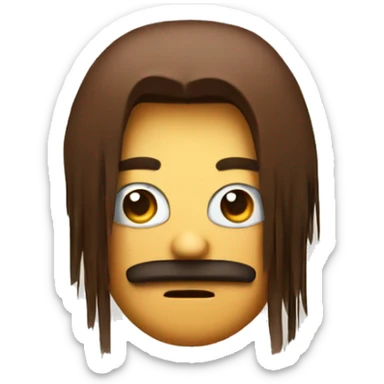 poker face emoji with brown fringe sticker