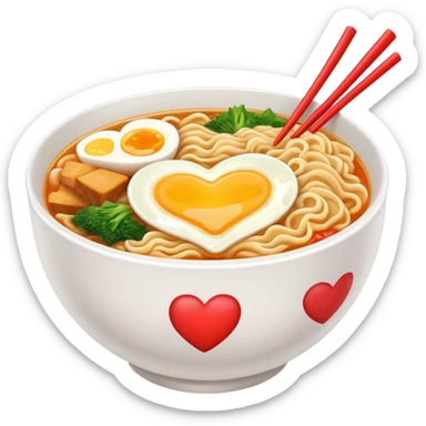 Ramen bowl with heart for 'Dynamite' by BTS sticker