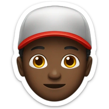 black man whit a red cap sticker
