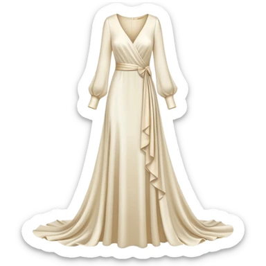 elegant dress with long sleeves sticker