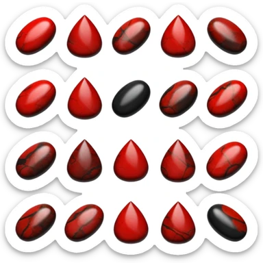  Tumbled glossy shiny black and red Bloodstone sticker