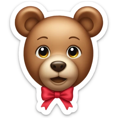 Teddy bear with bow sticker