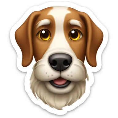 A drunk dog with a beard  sticker