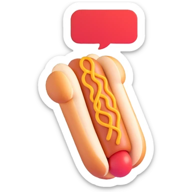 hotdog with a speech bubble, fun and expressive sticker