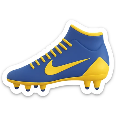 Make the football boot blue. The original style is 3D emoji style, which does not support editing, so use the general style editor to keep the 3D emoji look while making the boot blue. sticker