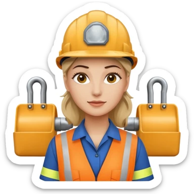 factory worker woman  sticker