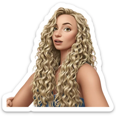blonde girl with wavy hair sticker