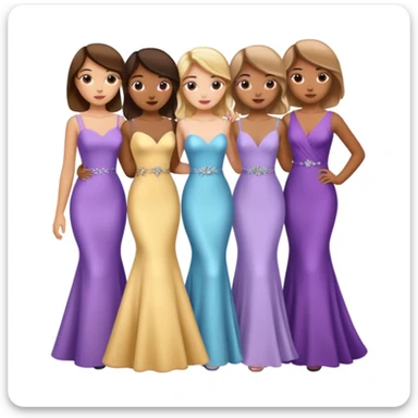girls in a prom sticker