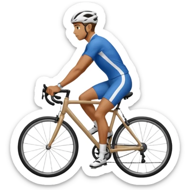 full body of a man cycling with sport shirt sticker