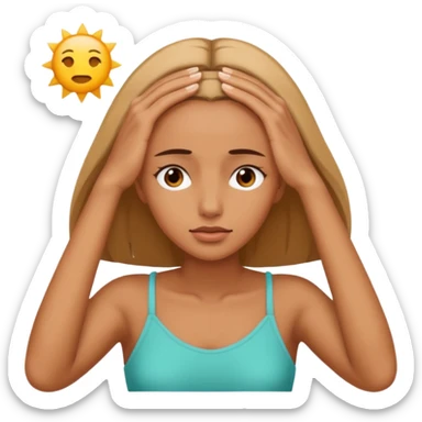 an emoji in which a woman sighs and holds her forehead with her hands sticker