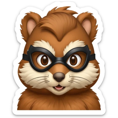 Squirrel with a mask sticker