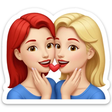 woman kissing another woman on the mouth sticker