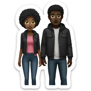dark boy and girlfriend sticker