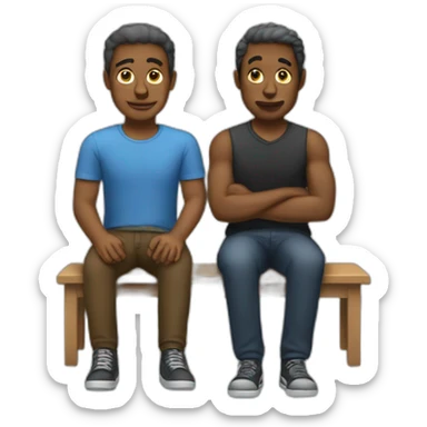 Two people sit down sticker