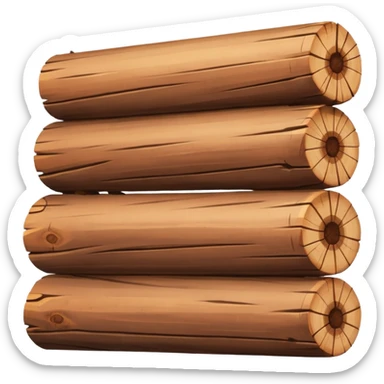 wooden logs sticker