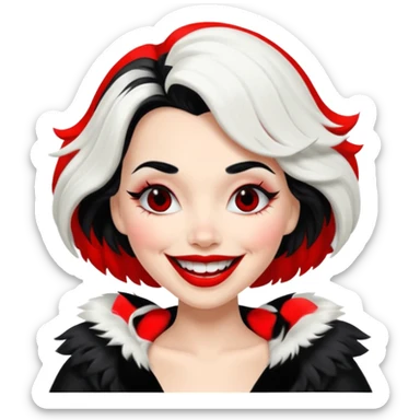Cruella de vi laughing sticker