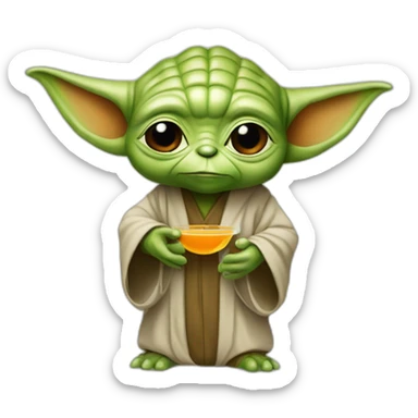 Yoda qui boit du jus d'orange sticker