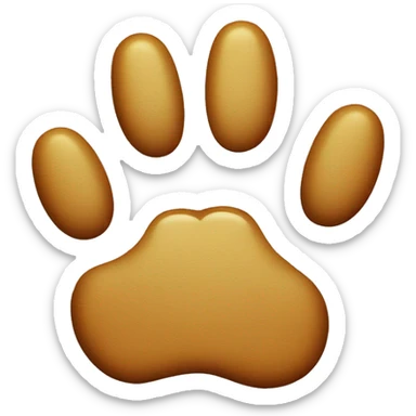 animal paw with a search-related symbol sticker