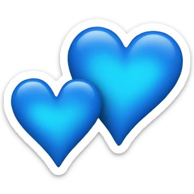 2 blue hearts sticker