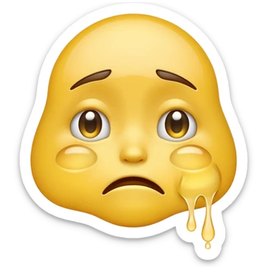 An emoji crying sticker