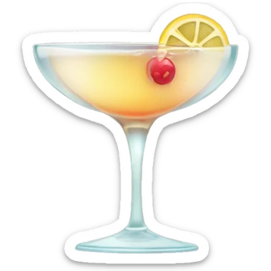 coupe glass cocktail with a bow sticker