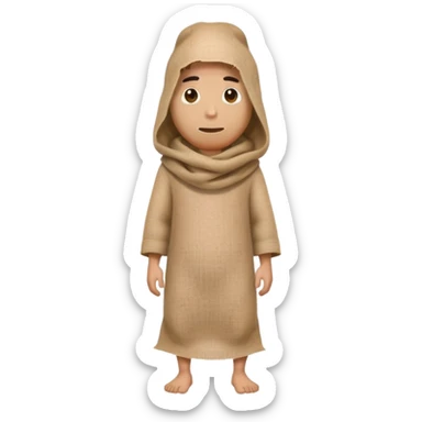 man with burlap sack over head full body standing sticker