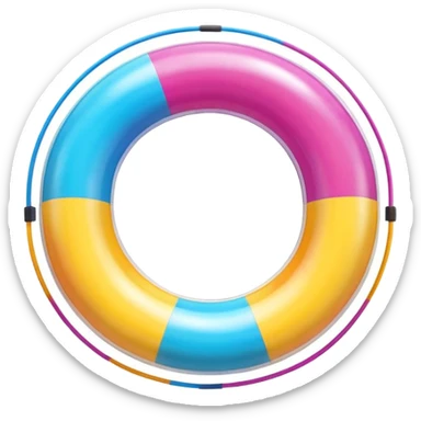 inflatable pool float object icon, colorful swimming ring, glossy plastic texture, summer vibe, 3D cartoon, mobile game icon style, centered, clean background, no text, no watermark
 sticker