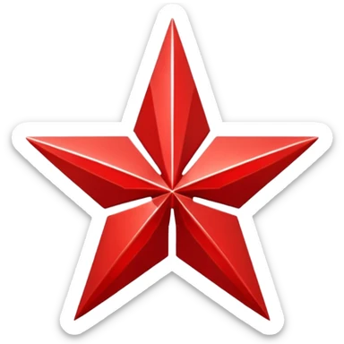 red twelve point star sticker
