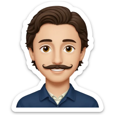 Timothée Chalamet with mustache sticker