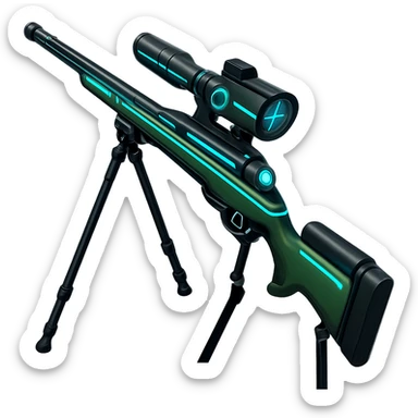 Make the toy sniper rifle much longer and more high tech, in the style of Apple emojis, with no background. Keep the apple emoji style look and feel. sticker