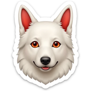 White belgian Shepard ist stoned with weed sticker
