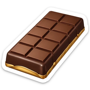 a chocolate bar being sold sticker