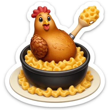 chicken drumstick with mac and cheese sticker