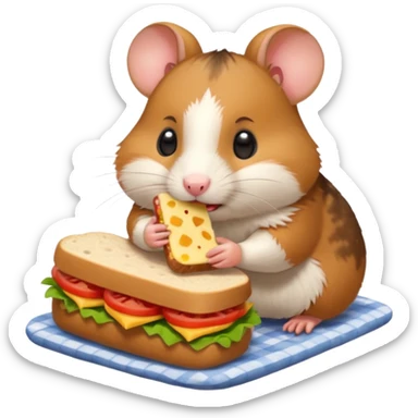 hamster go picnic sticker