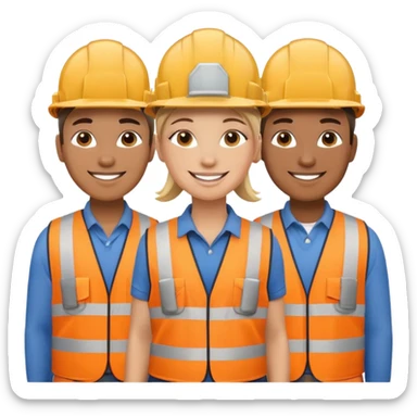 Happy Construction workers sticker