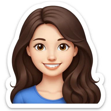 Brunette long hair with a cute dimple smile  sticker