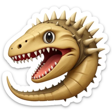 Sand worm from dune make the face a hole with long spiky teeth sticker