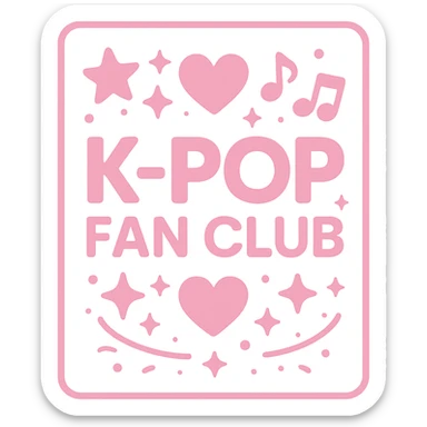 pink kpop fan club card, cute and trendy sticker