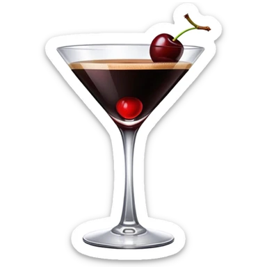 Cherry espresso martini with one red cherry sticker