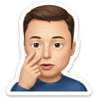 elon musk picking nose sticker