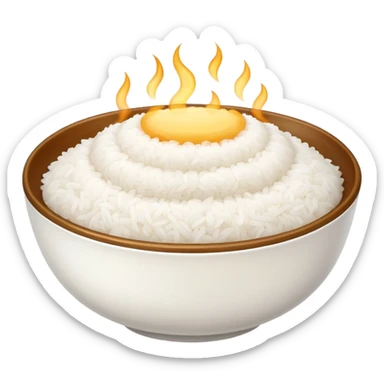  pure white rice, bowl is white only white color sticker
