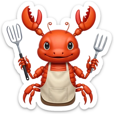Crayfish cooking a bbq sticker