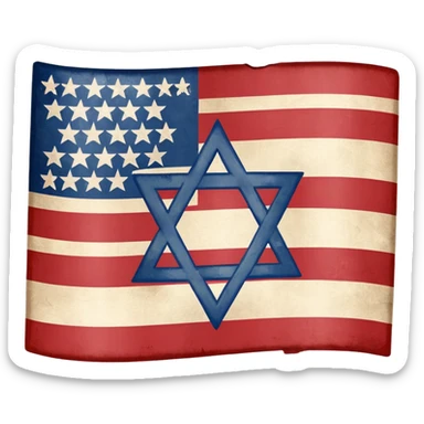 United States flag with a swastika symbol and star of david symbol on the flag sticker