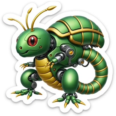Cyber-robot-mecha-Caterpie-Vibrava-fusion sticker
