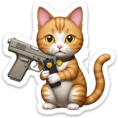 Cat with Glock  sticker