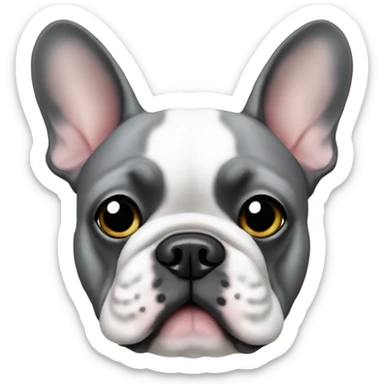Gray French Bulldog christmas sticker