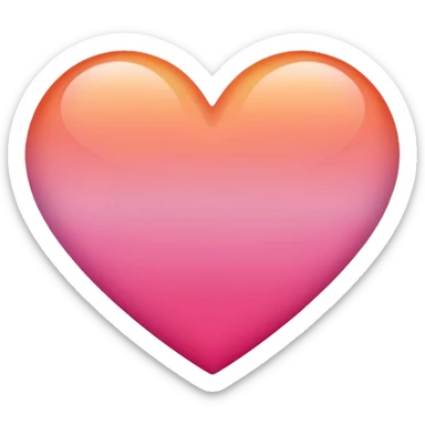 orange to pink ombré heart sticker